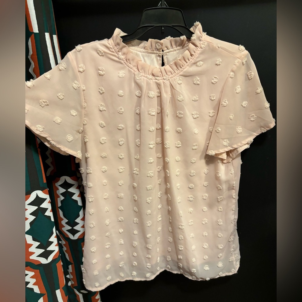Light Pink Dressy Blouse size large